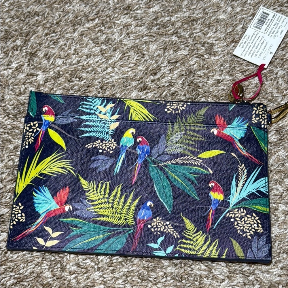 Sara Miller Clutch Cosmetic Pouch Tropical Parrot - Picture 5 of 6